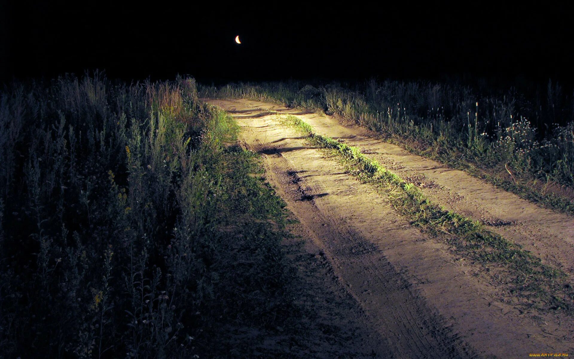 Вдали от дороги. Проселочная дорога ночью. Сельская дорога. Ночное поле в деревне. Деревенская дорога ночью.