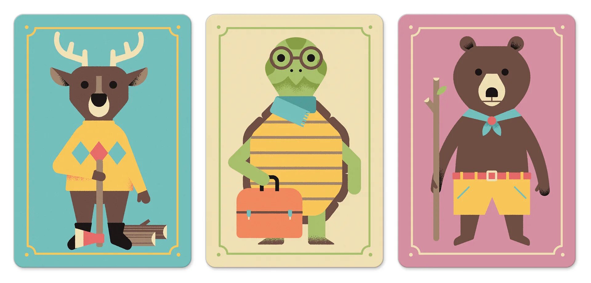 Animals Card game. Mini character Card. Character Cards for Kids.