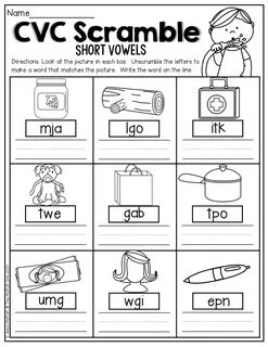 Cvc worksheets for kids