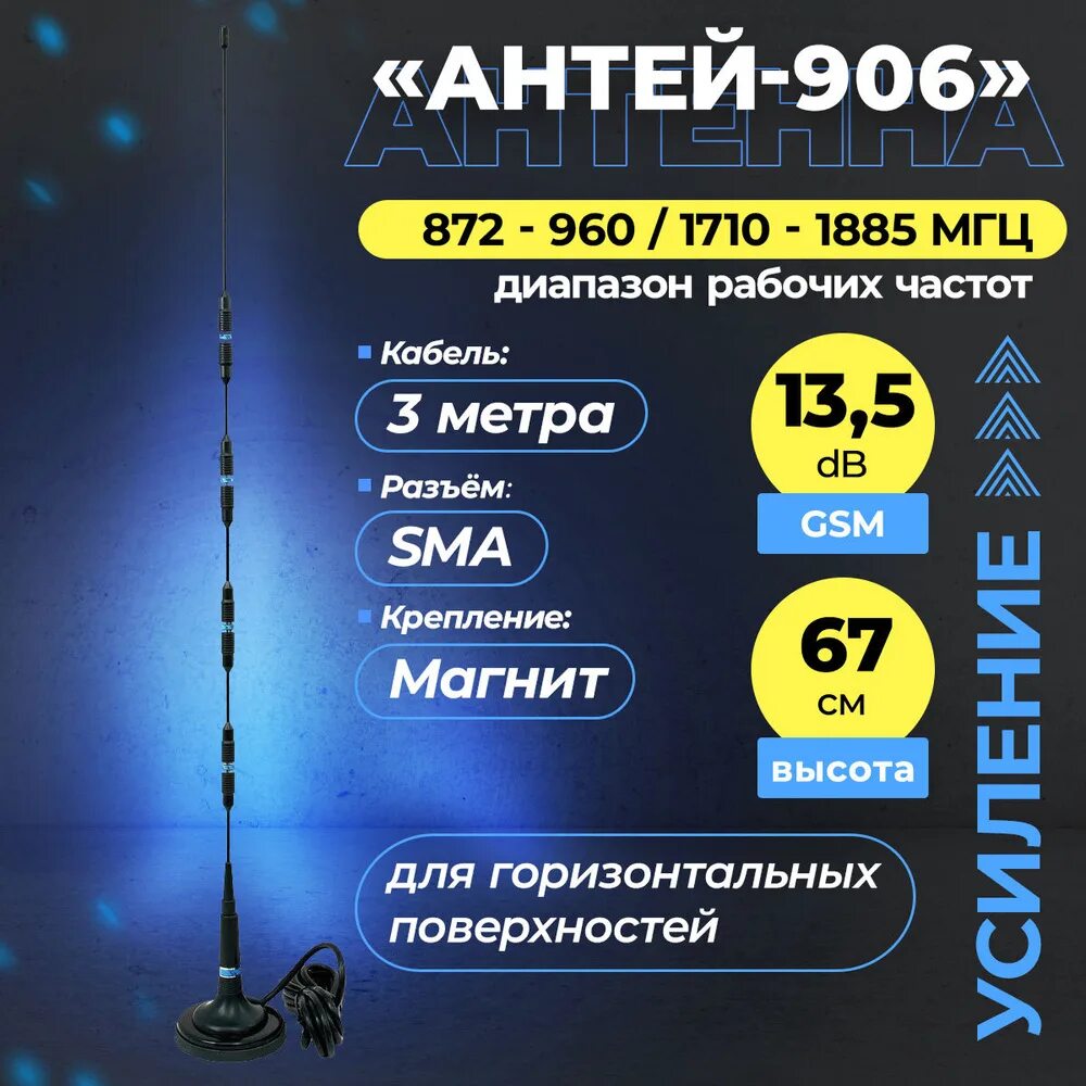 Антей 906 sma 3м 13.5 db. Антенна antey 906. gsm antey 906 sma. антенна antey 906 13db (sma).