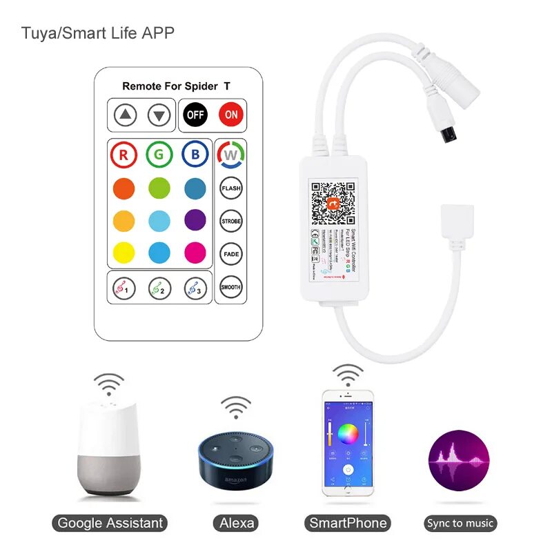 Smart tuya модуль. Светодиодный контроллер tuya wifi smart life dc5v-24v. tuya wifi контроллер rgb. smart wi-fi ик пульт. умная лента wi-fi tuya rgb 5м.