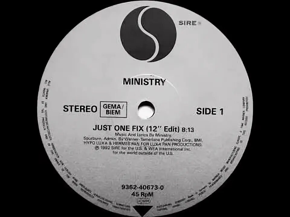 First fix. Ministry just one Fix. Ministry - 1992 - just one Fix. Just one Fix (Ministry Cover). Powderburn - one Fix.
