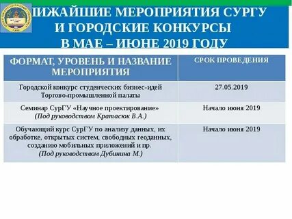 Информация о предстоящем событии
