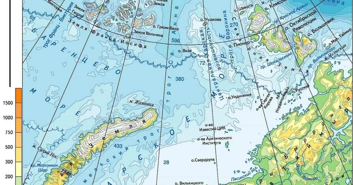 Высота карского моря над уровнем моря. Острова Вайгач Колгуев новая земля. Баренцево море на карте. Заливы Карского моря. Баренцево море и Карское море на карте.