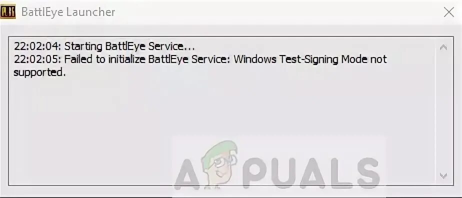 Failed to initialize. Windows Testing Mode not supported. Не удалось инициализировать службу BATTLEYE: Windows Test-signing Mode not supported.. Failed to initialize BATTLEYE service: Driver load Error (577).. Battleye failed