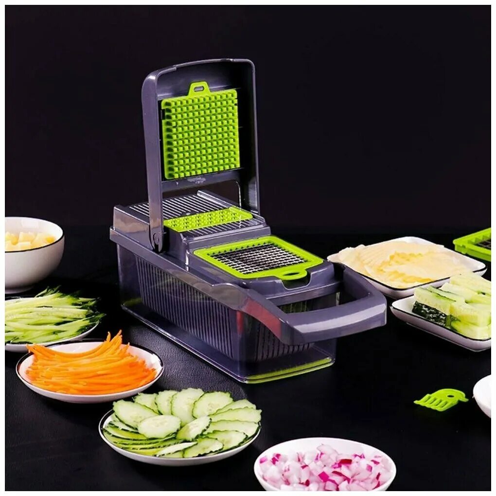 Терка овощерезка для овощей. Многофункциональная овощерезка Veggie Slicer 14 в 1. Овощерезка ручная многофункциональная Veggie Slicer 14. Veggie Slicer овощерезка. Многофункциональная овощерезка 6в1 с контейнером Vegetable Cutter.