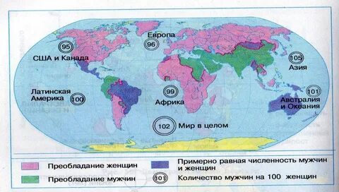 Где преобладает женское население
