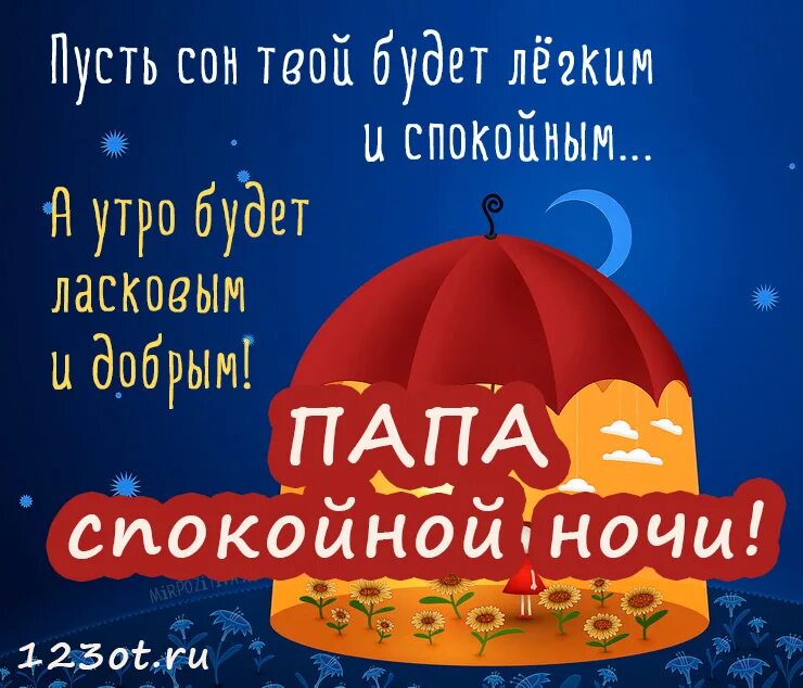 Спокойной ночи папа. Пожелание спокойной ночи папе. Спокойной ночи папуля. Открытки спокойной ночи папе.