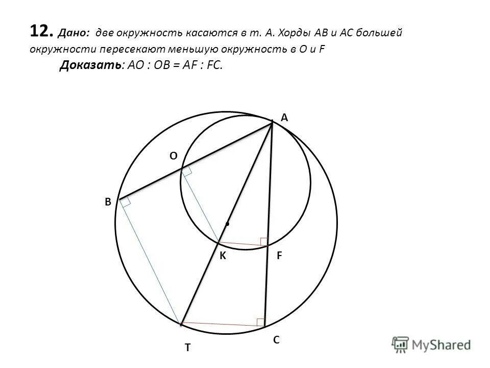 В круге проведена хорда ab