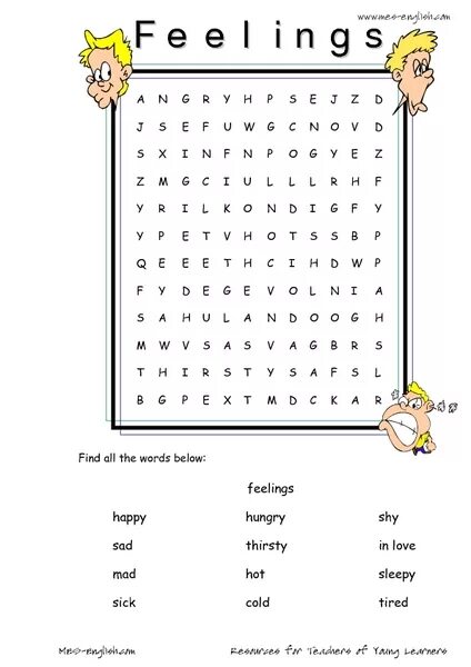 So find the feeling. Feelings Wordsearch for Kids. Emotions задание. Feelings задания для детей. Feelings exercises for Kids.