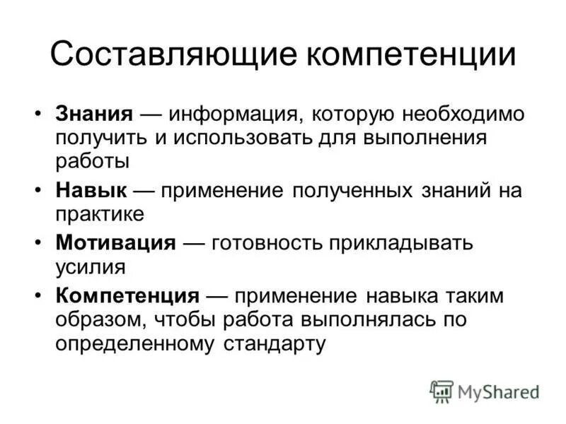 Компетенция в применении знаний