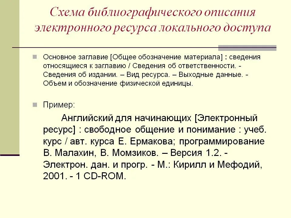 Пример электронных ресурсов