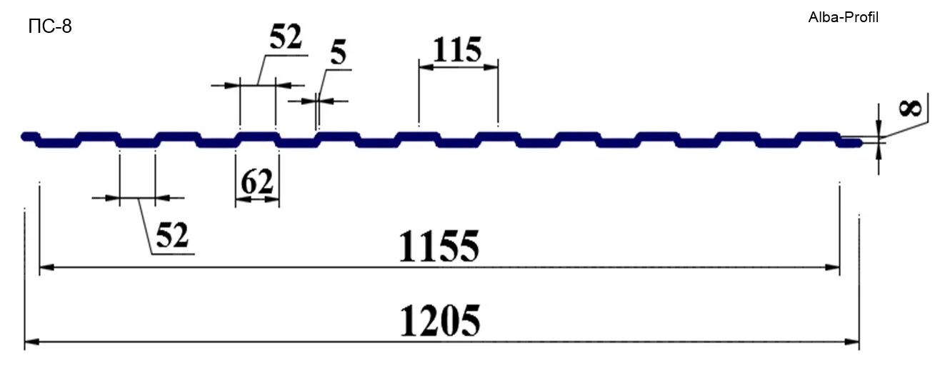 Пс 8 3. Профиль пс8. Профнастил ПС-10 схема. Профлист 53 профиль с размером. Профлист с9 Размеры профиля чертеж.