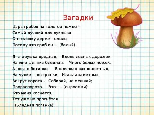 Девочка и задача про грибы