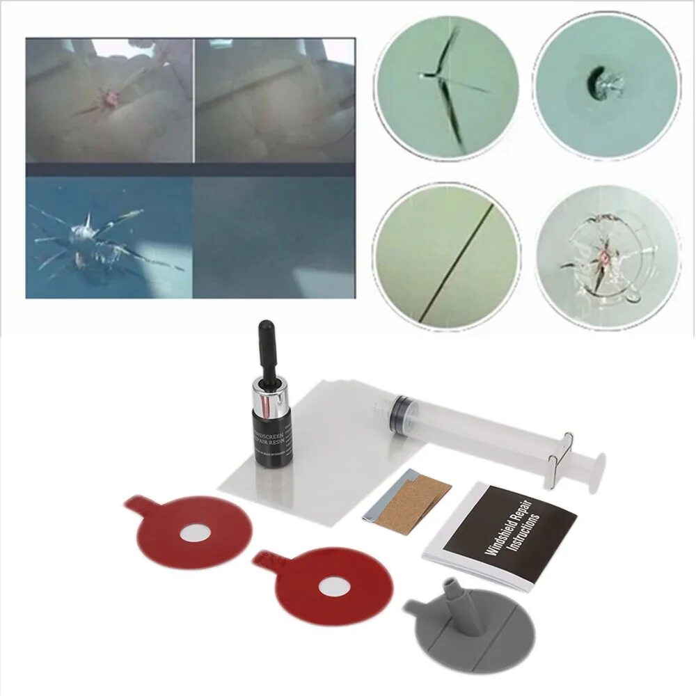 TV-449 набор для устранения трещин на стекле Windshield Repair Kit. Ремкомплект для ремонта стекла. Набор для ремонта стекла автомобиля. Ремкомплект для ремонта стекол автомобиля.