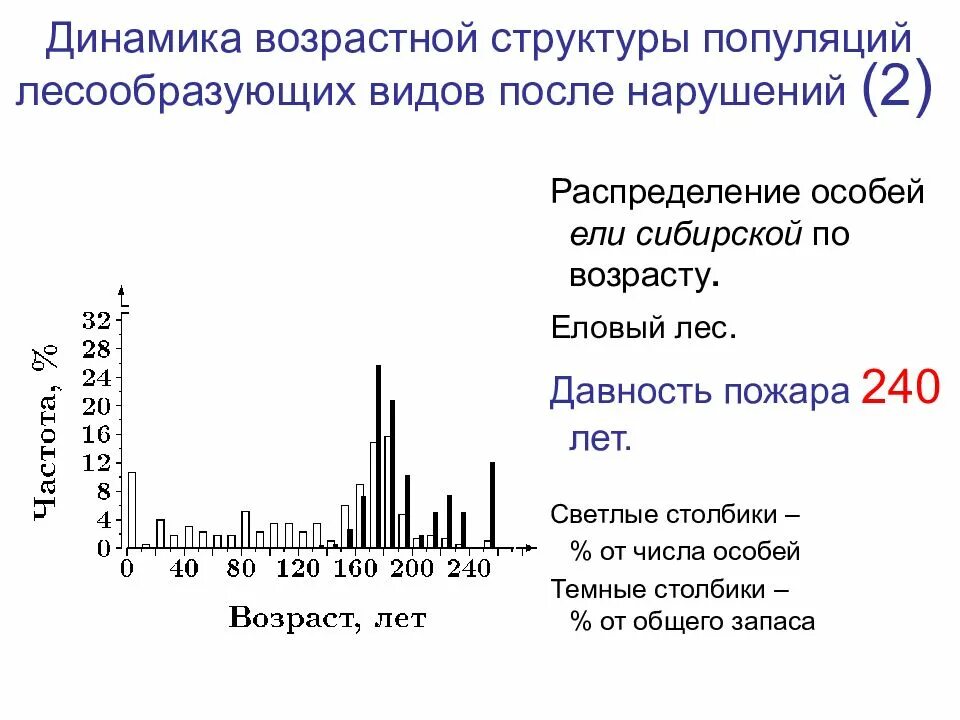 Стационарная популяция ели. Возрастная структура популяции. Типы возрастной структуры популяций. Возрастное распределение популяции. Характеристика возрастной структуры популяции