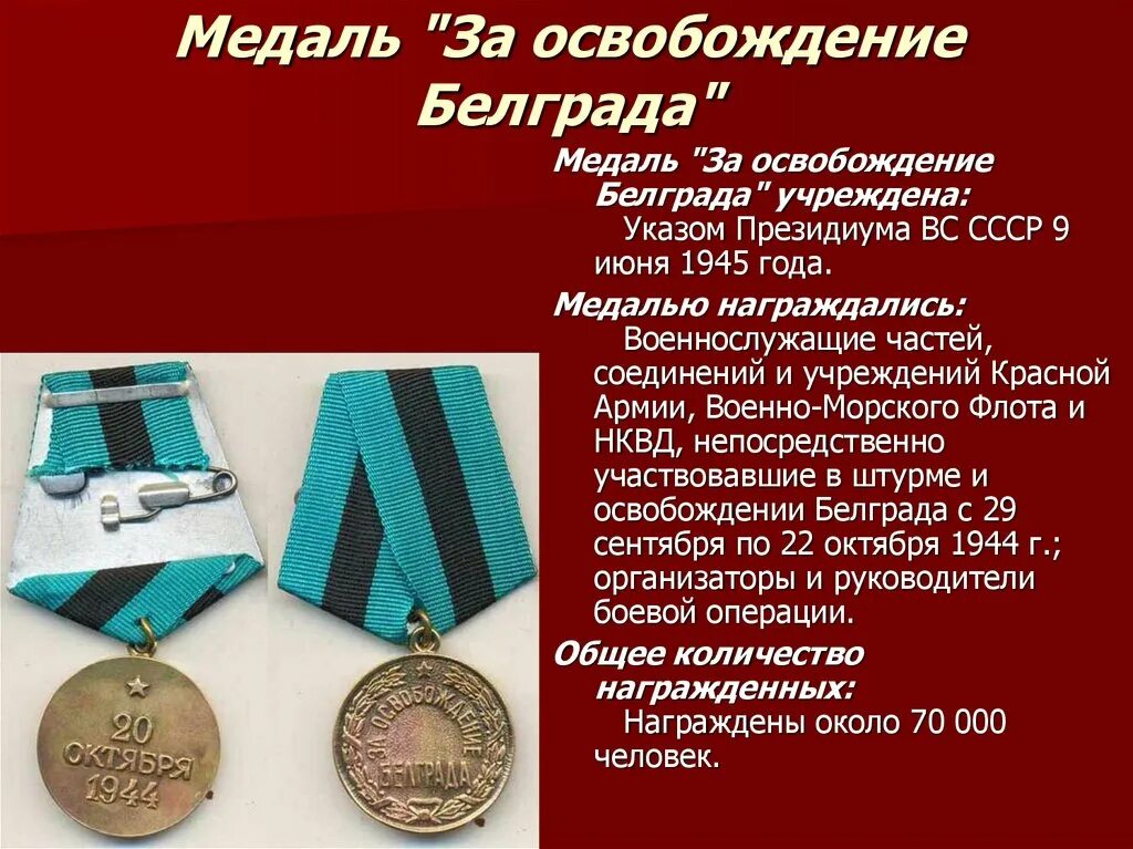 За освобождение какого города был. Медаль за освобождение Белграда. Награды за освобождение Белграда. Медаль за освобождение Белгорода. Медаль за оборону освобождение Белграда.