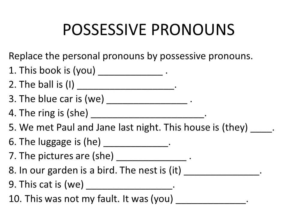 Possessive pronouns Worksheets в английском. Personal objective possessive pronouns упражнения. Притяжательные местоимения в английском языке упражнения 5. Притяжательные местоимения в английском Worksheets.