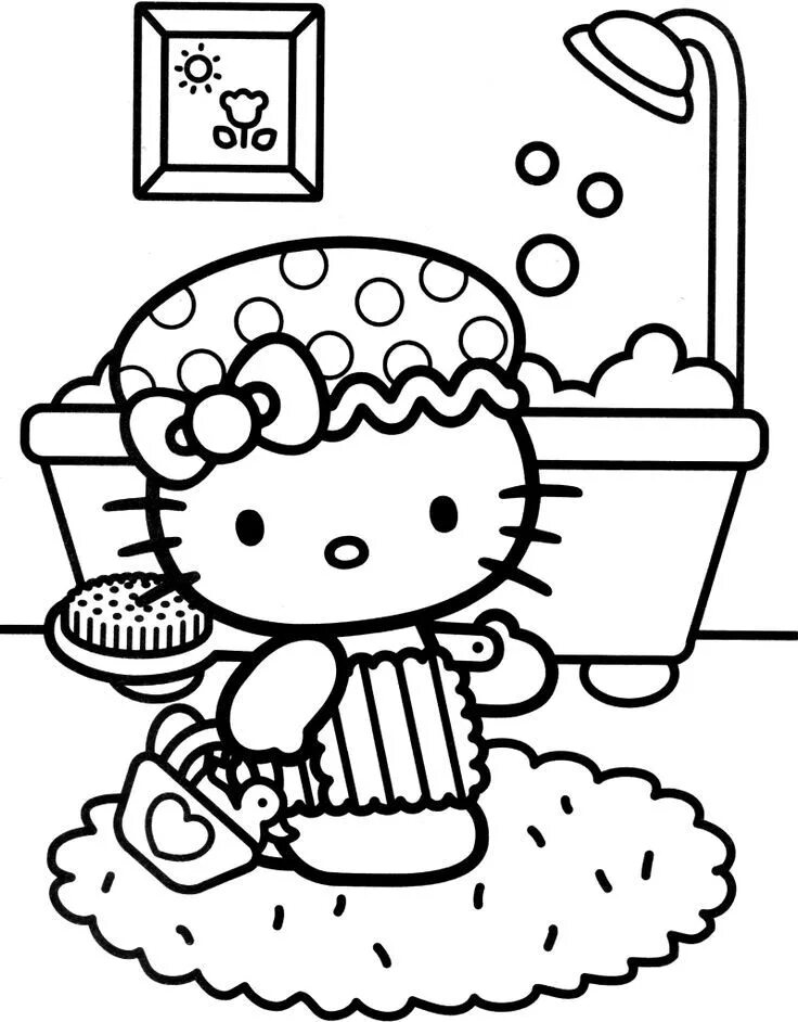 Раскраски для девочек китти распечатать бесплатно Free Printable Hello Kitty Coloring Pages For Kids in 2022 Hello kitty colouring