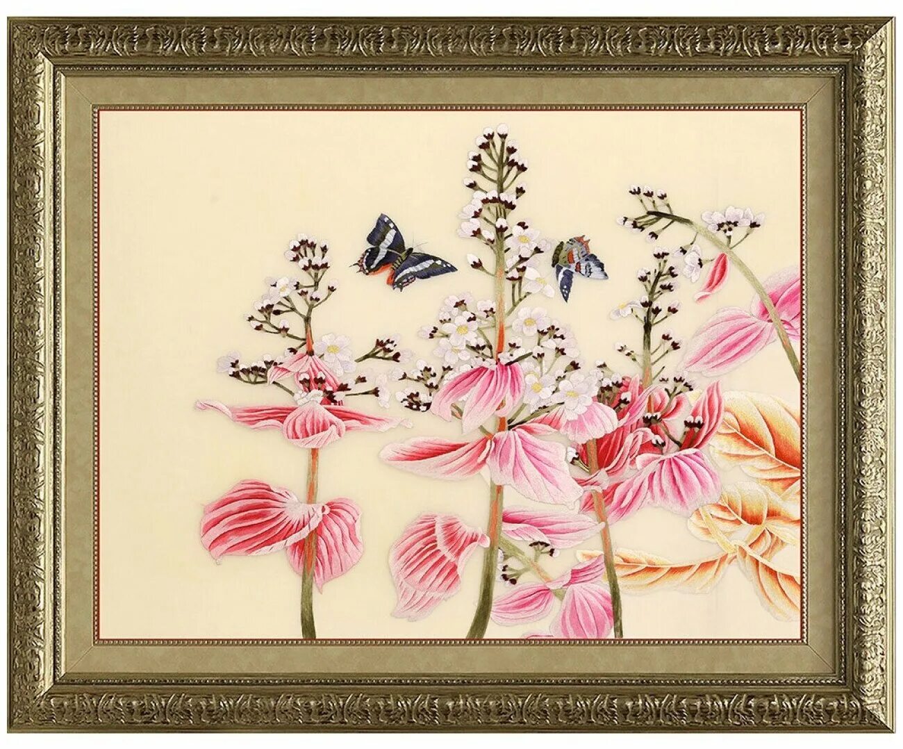 живой шелк картины. вышивка копытные животные картина шелком. жив шелков. тонкая вышивка на холсте. восемь танцующих журавлей картина.