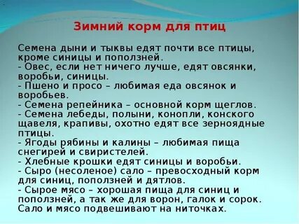 Пшено птицам зимой можно