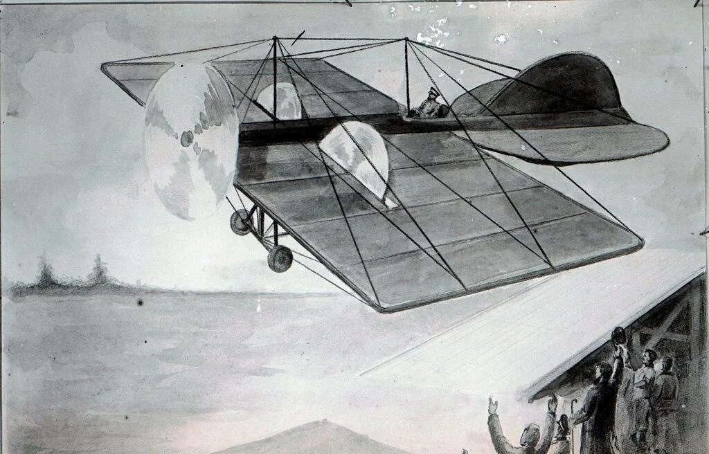 Первый самолет видео. Первый самолет Можайского. Самолет — Можайский а.ф.. Биплан первый летательный аппарат.