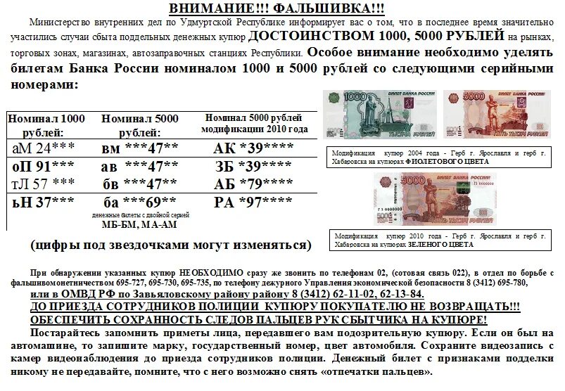 Постановление о сбыте поддельных денег