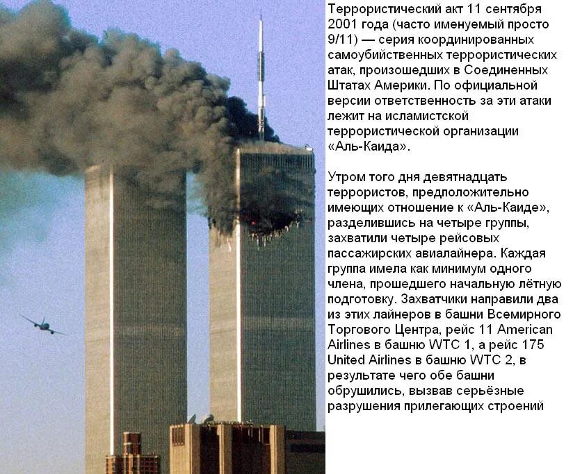 11 Сентября 2001 года террористическая атака на США. Башни Близнецы 11 сентября. Сообщение о теракте 11 сентября 2001 года в США. Теракт башни Близнецы кратко. Самой большой теракт в мире