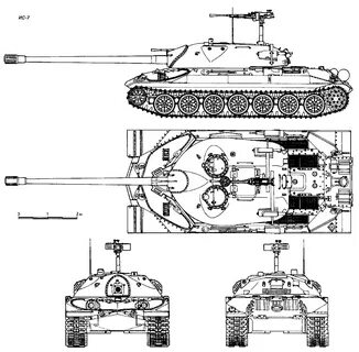 Чертеж тяжелого танка ИС-7.
