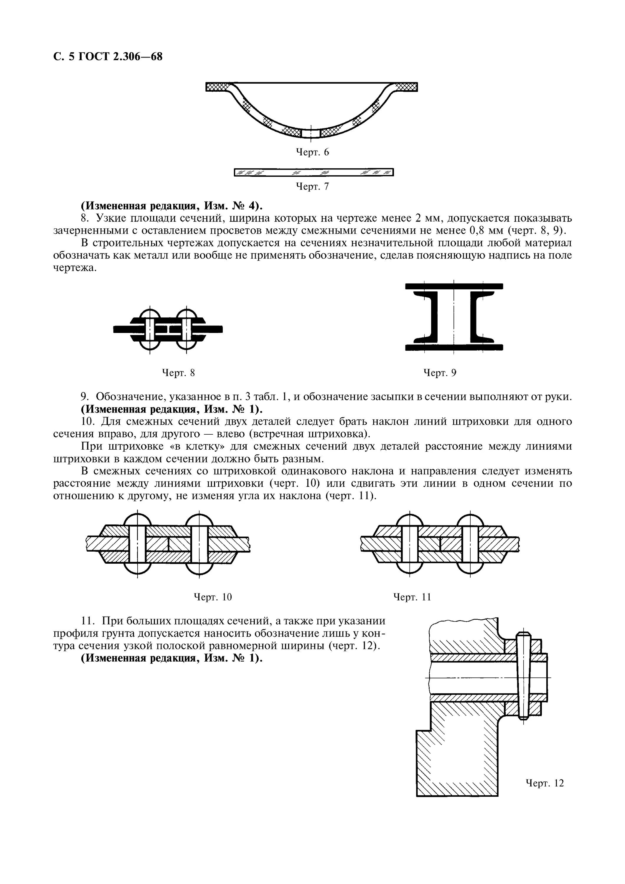 ГОСТ 2.306-68. Штриховка сечений смежных деталей. Графический материал ЕСКД. Линии штриховки сечений.