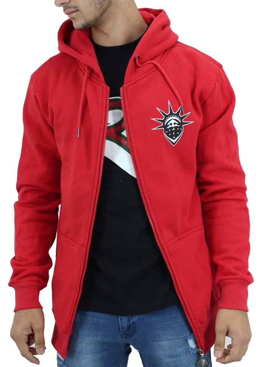 Ecko Red шерстяная куртка с капюшоном на молнии. Men Red zip Hoodie. Мужская красная кофта