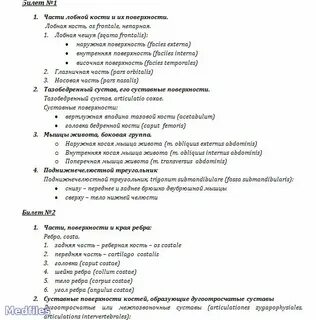 Билеты по анатомии