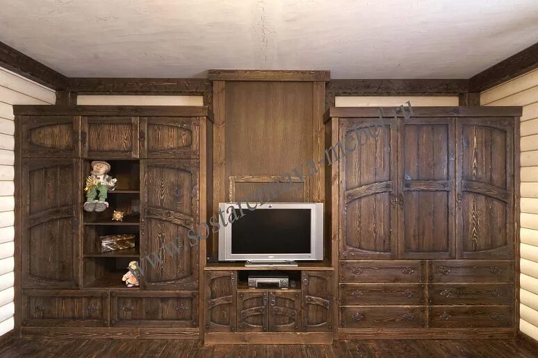 Стенка из натурального дерева. Мебельные стенки из дерева. Деревянный шкаф в гостиную. Шкафы в гостиную из массива дерева.