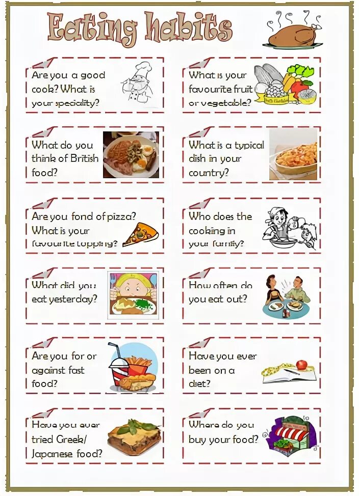 Healthy Lifestyle упражнения по английскому языку. Вопросы food for speaking. Eating Habits speaking Cards. Food in English for Kids карточки 5 лет.
