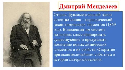 Менделеев открыл периодический закон химических элементов