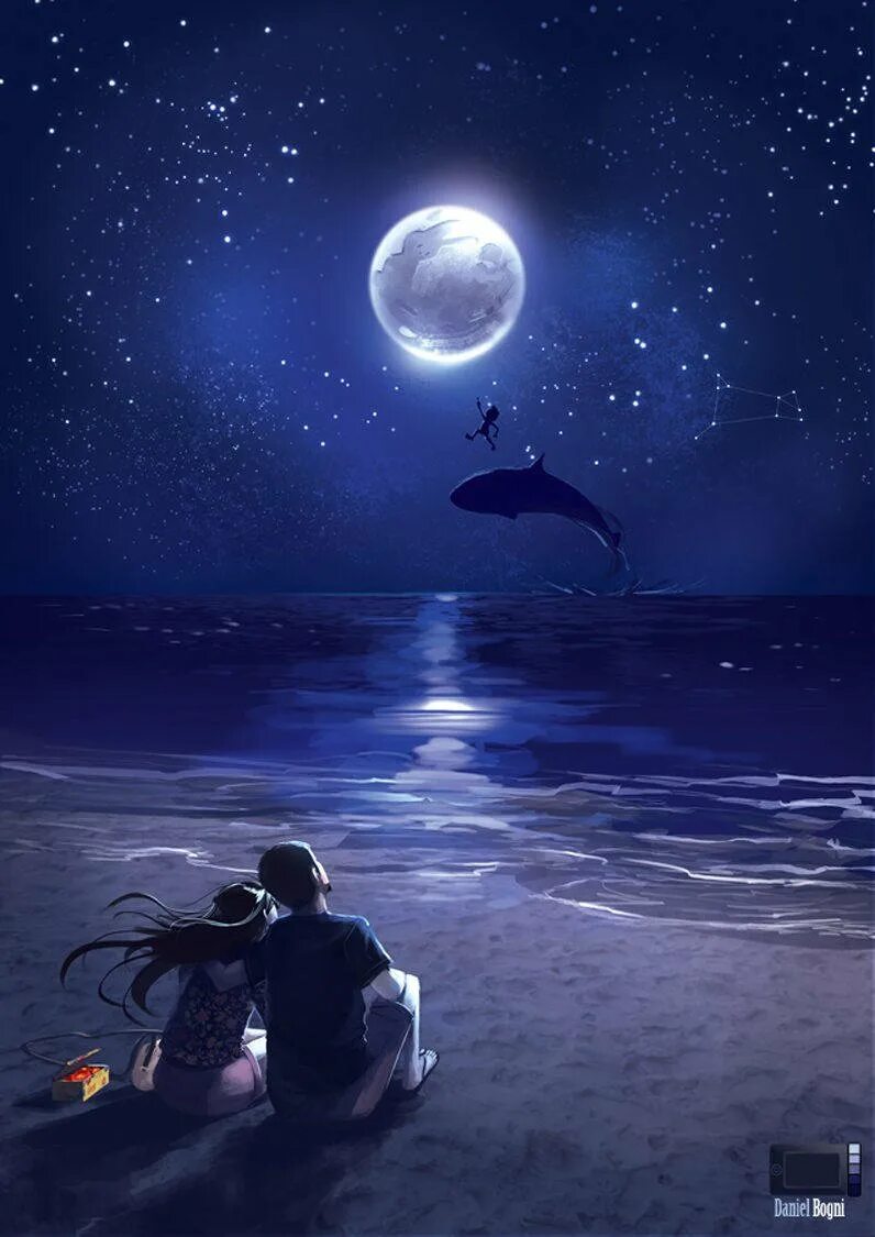 Луна рассталась. Море ночь звезды. Влюбленные под луной. Сказочная ночь. Луна звезды море.