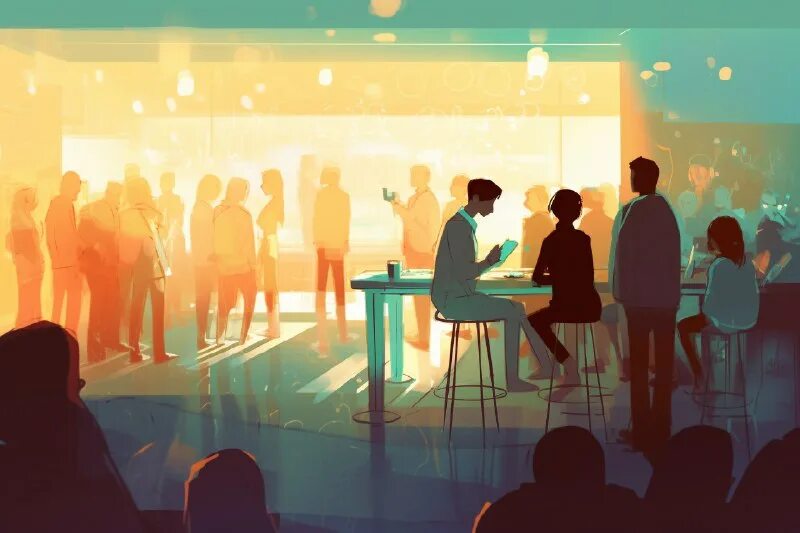 Фон синий для внимания аудитории. Страх толпы. Подражание в толпе. Повязка на глаз. Групповой тренинг.