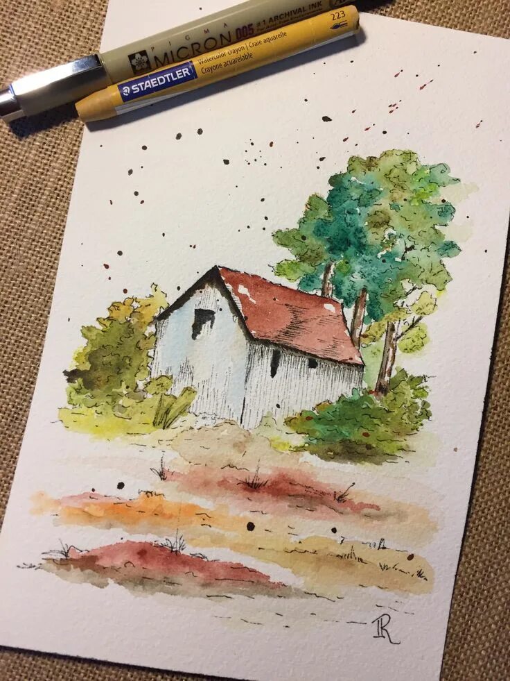 Painting sketching. Пейзаж маркерами. Идеи для рисования акварелью. Пейзажи для рисования маркерами. Красивые скетчи акварелью.