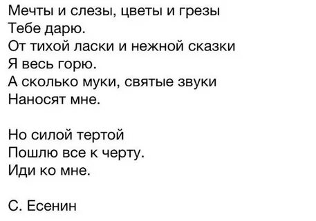 Есенин моя мечта