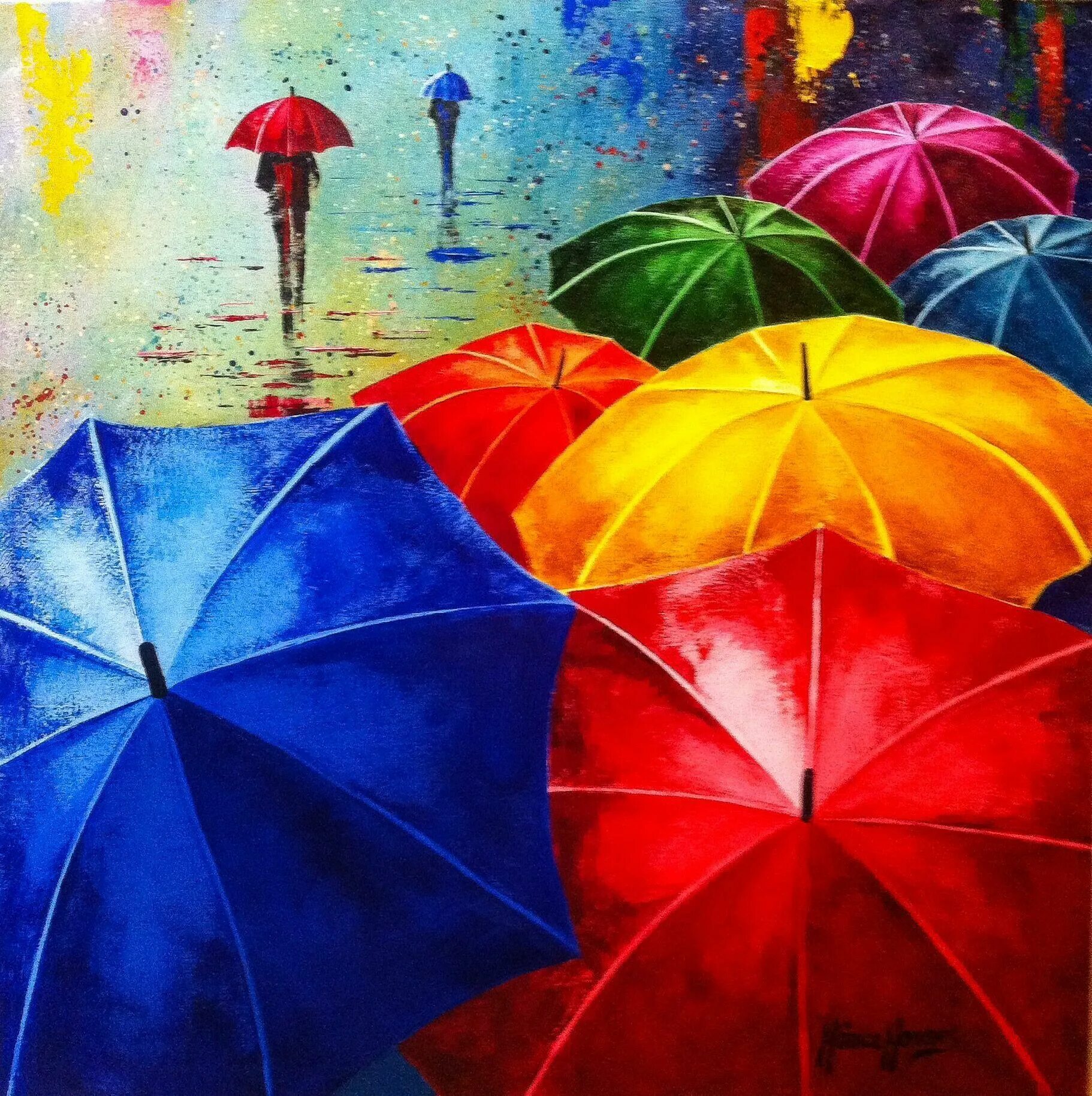 Картина зонтики