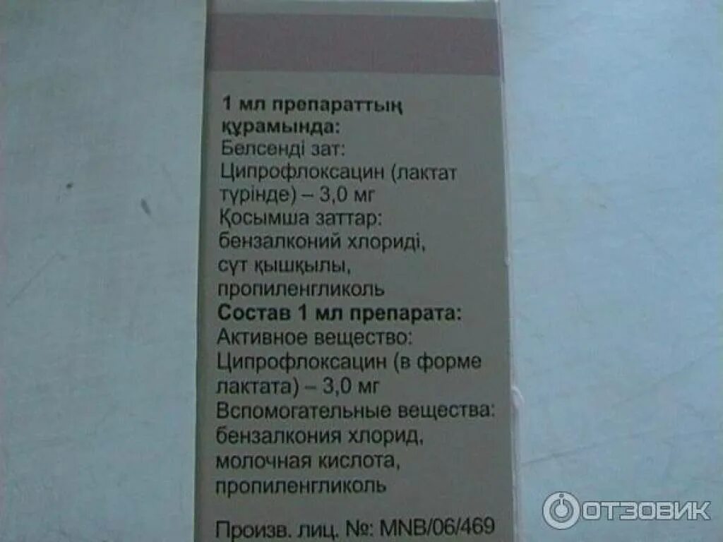 Ципромед ушные инструкция отзывы