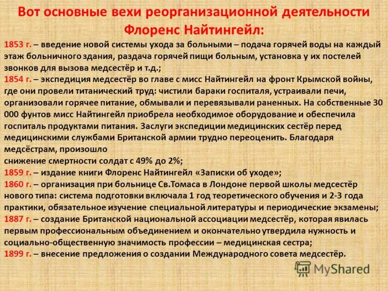 Основные вехи россии. Заслуги Флоренс Найтингейл в сестринском деле. Заслуги Флоренс Найтингейл. Заслуги Флоренс Найтингейл в сестринском деле кратко. Основные вехи истории сестринского дела.