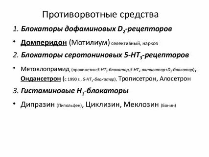 Противорвотное лекарство взрослым