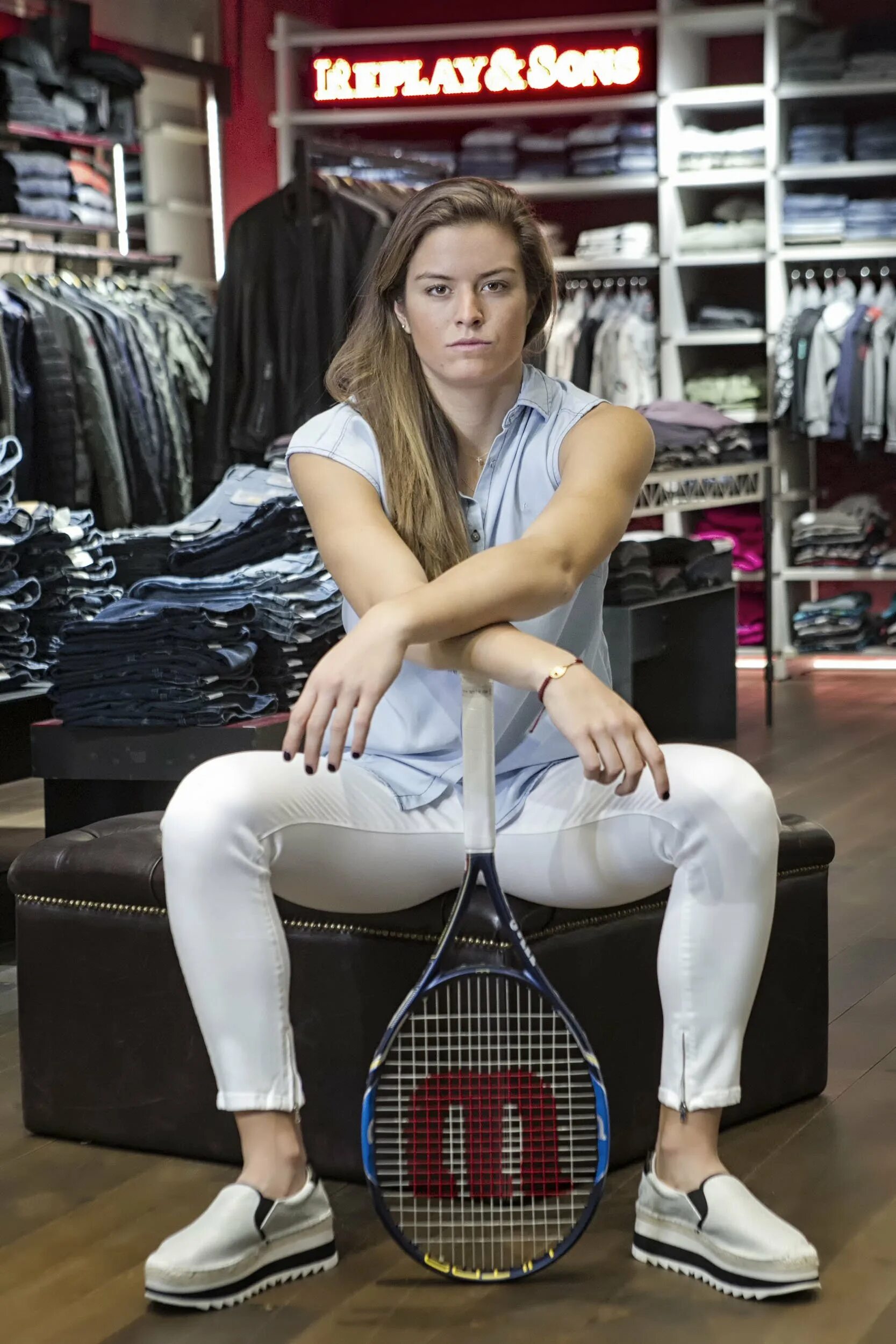 Maria playing. Maria Sakkari в купальнике.