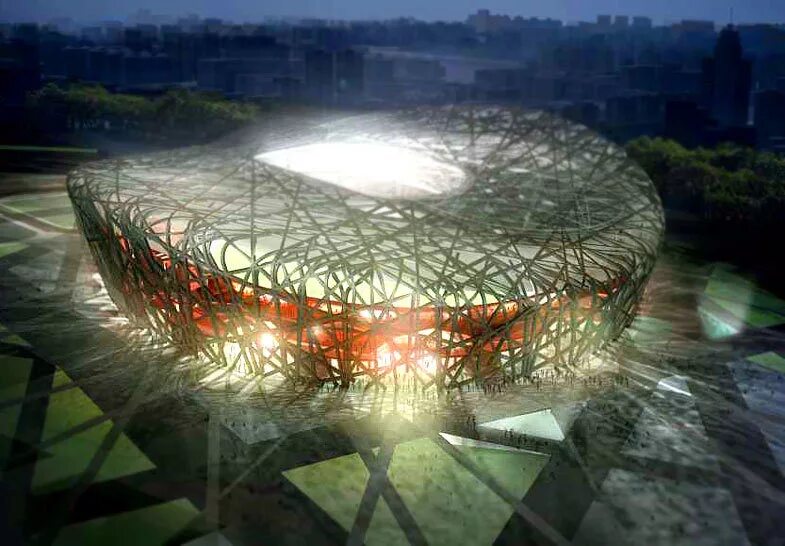 Beijing National Stadium (Пекин, Китай, 2008). Herzog & de Meuron Пекинский национальный стадион (2008). Стадион гнездо в Пекине. Стадион Птичье гнездо в Пекине.