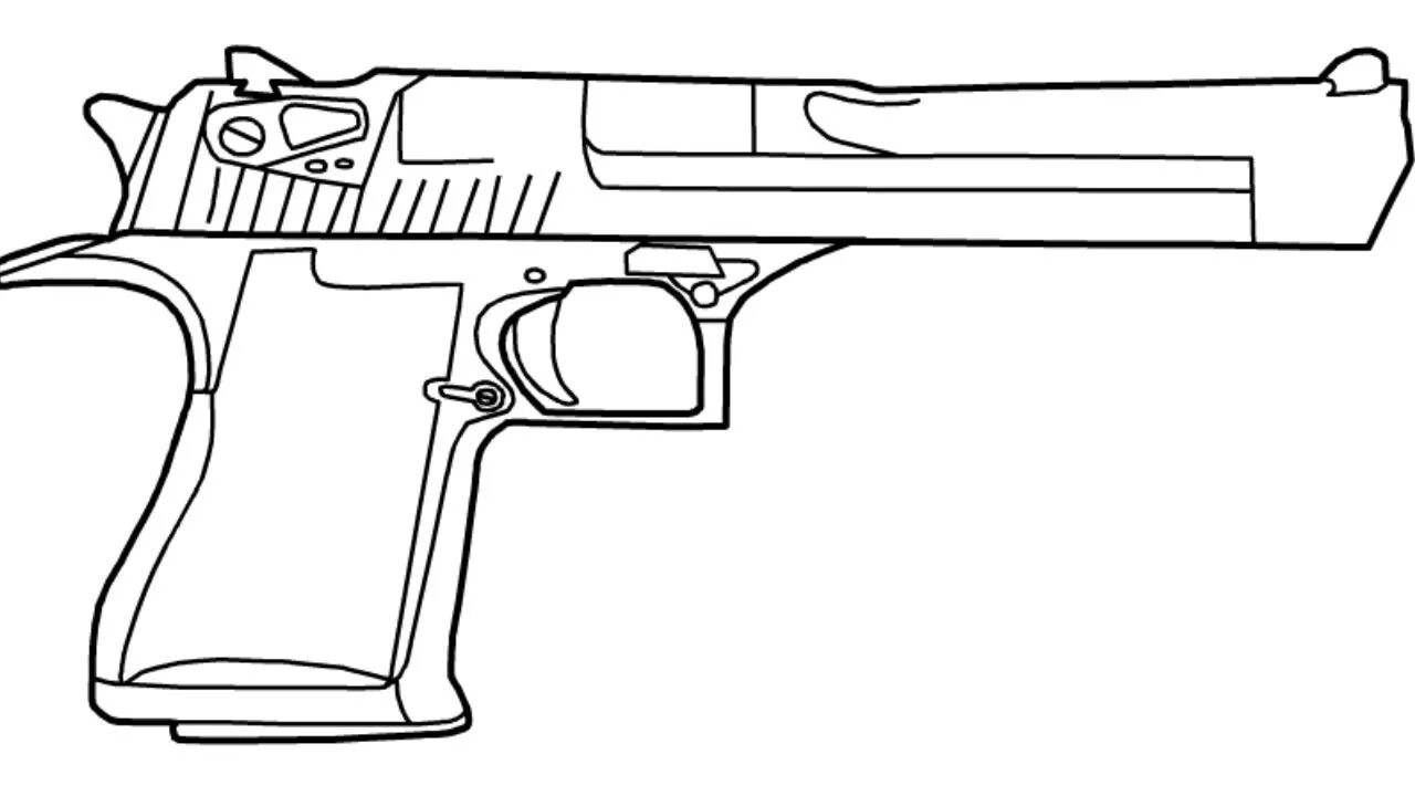 Чертёж пистолета Desert Eagle.