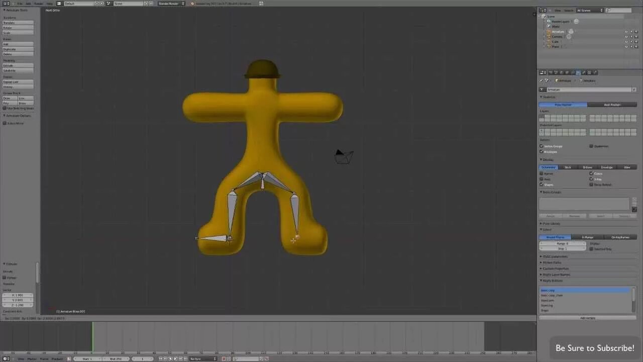 Simple player rig. Blender 2.6. blender символ. блендер 2 вентиля. blender rigging tutorial.