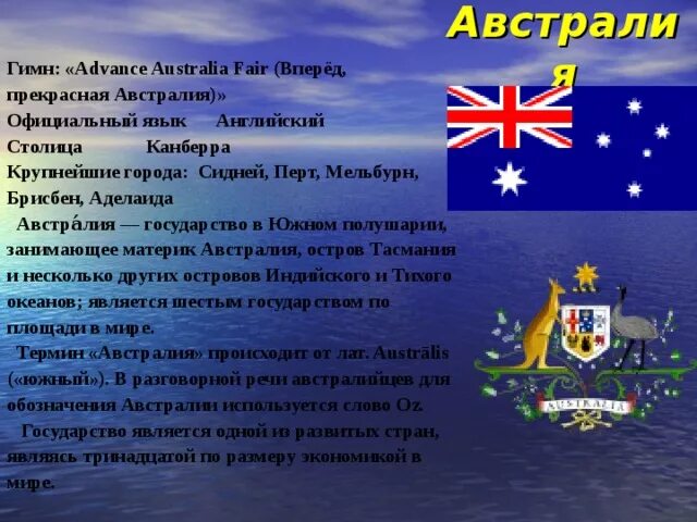 Почему говорит австралия. Англоговорящие страны Австралия. Австралия англоязычная Страна. Страны Австралии на английском языке. Гимн Австралии.