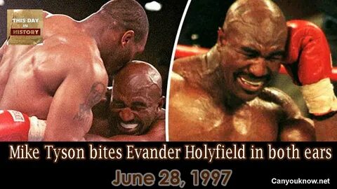 Mike Tyson bites off chunk of Evander Holyfield’s ear in world title fight ...