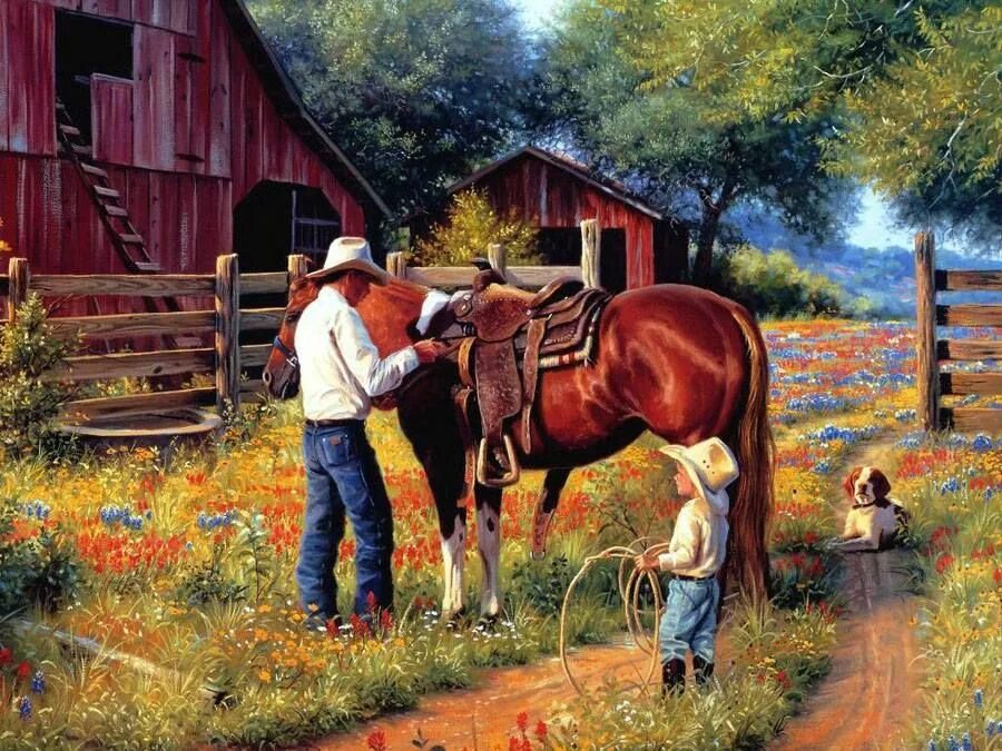 Country mark. Художник Mark Keathley деревенская жизнь.